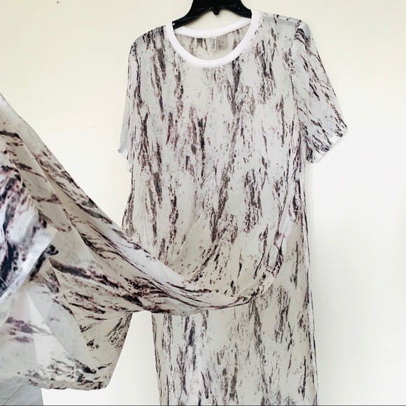 H&M Divided long chiffon shirt with slits size 8 - Picture 3 of 7